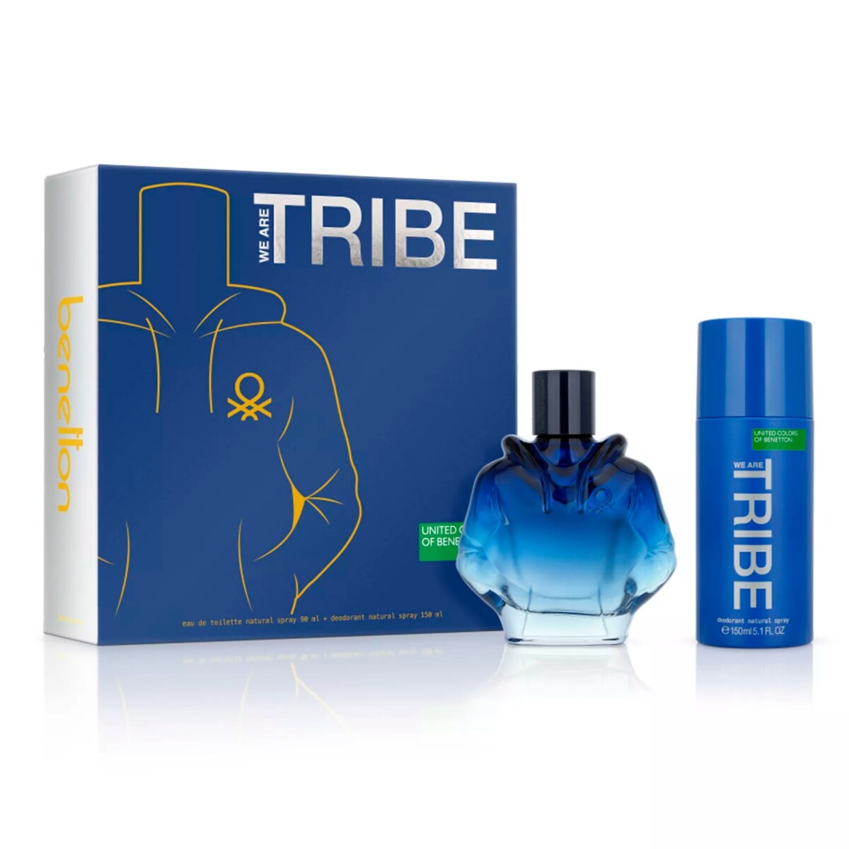 Benetton Estuche de Regalo We Are Tribe - Eau de Toilette 90ml + Desodorante 150ml - Masculino 