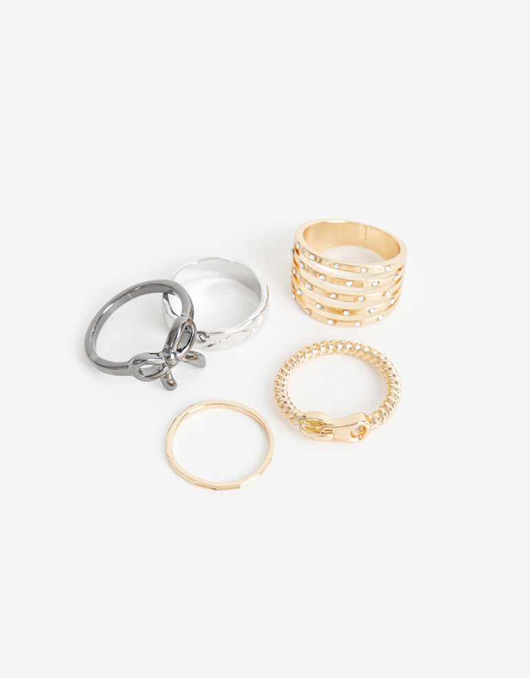 Sets Anillos Metal Sets Anillos New Indie - Combinacion Multicolor