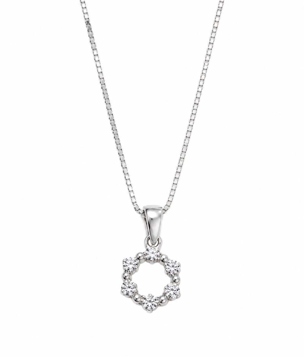 Cadena con colgante circulo con zirconias 