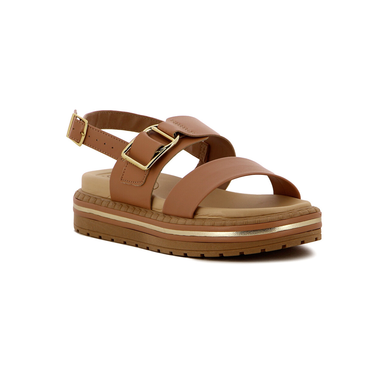 Sandalia Mujer Beira Rio Dos Tiras Y Hebilla - Rosa Claro 