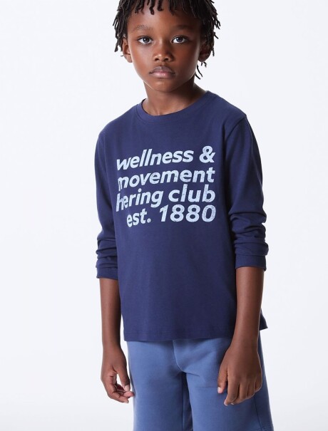 CAMISETA INFANTIL CON ESTAMPA AZUL