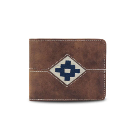 Billetera Odin C/ Bordado Tabaco C/ Azul