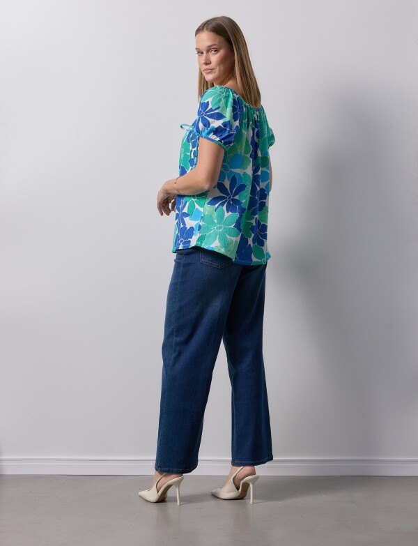 Blusa Frunce VERDE/MULTI