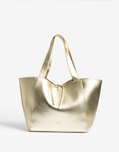 Shopper Basicos Shopper Con Bolso Dorado - Dorado