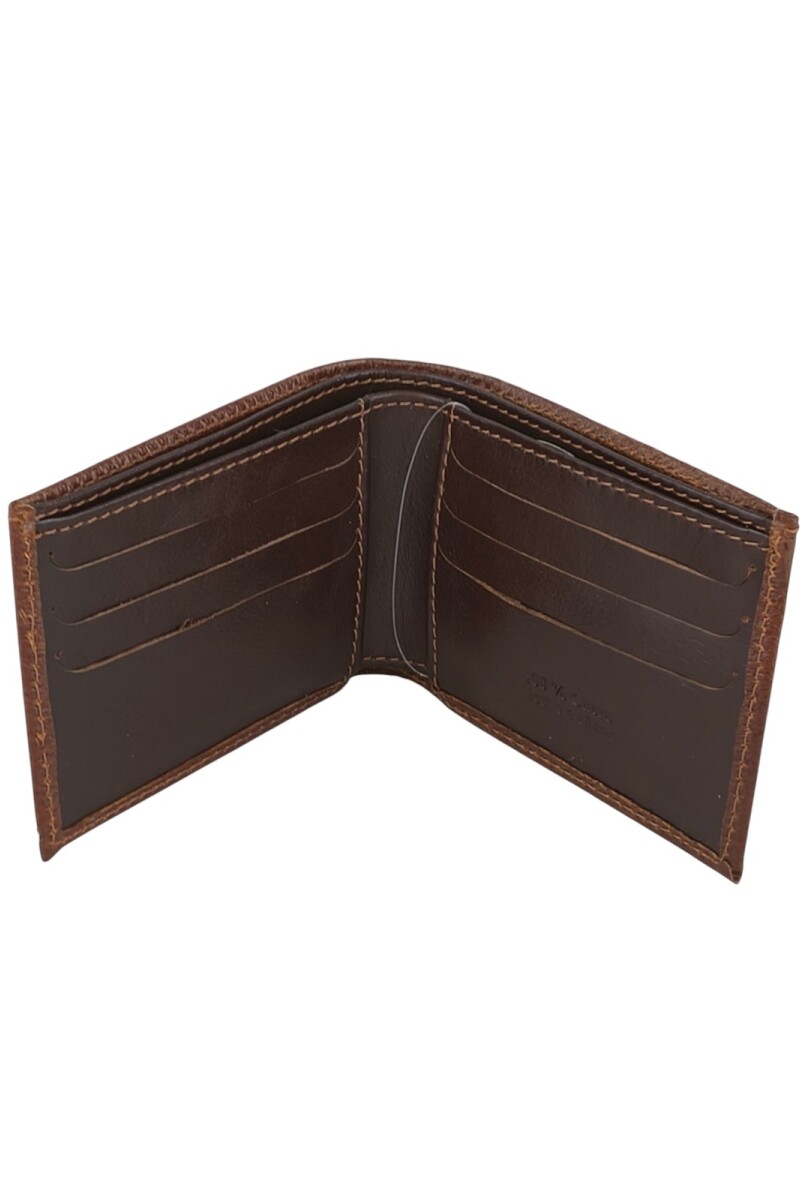 Billetera con de talle de tapa calada y vista de color Marron