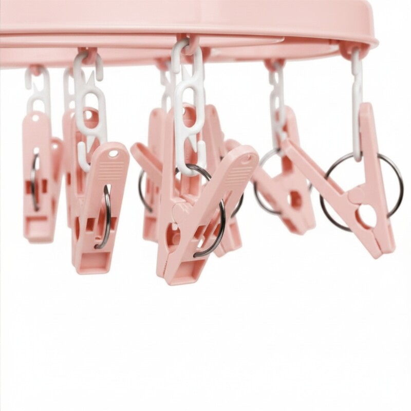 Tendedero portátil 24 palillos ovalado plástico ROSA