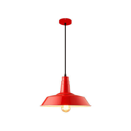 Colgante De Luz Para Techo En Hierro Estilo Campana Vintage Roja