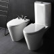 JUEGO DE LOZA BLANCO, INODORO DESCARGA A 25 CM, MOCHILA,TAPA Y BIDET LINEA MARINA MARCA FERRUM BLANCO