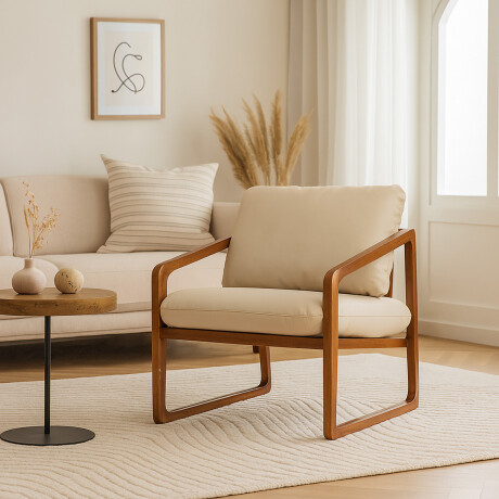 Butaca Donatella - Cuero Natural 1000 (Off White)