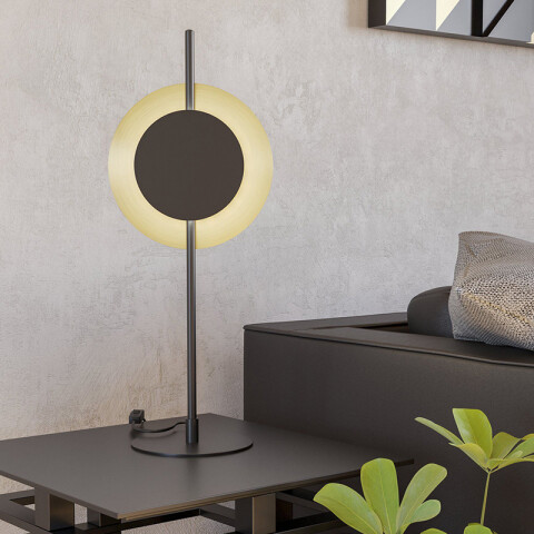 Lámpara de mesa LED RGBTW 11W metal negro y cobre EG6010