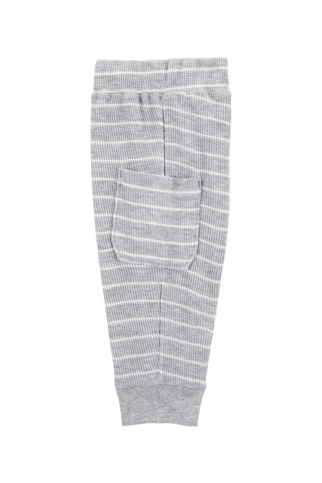 Set dos piezas de algodón térmico, pantalón y body, gris Set dos piezas de algodón térmico, pantalón y body, gris