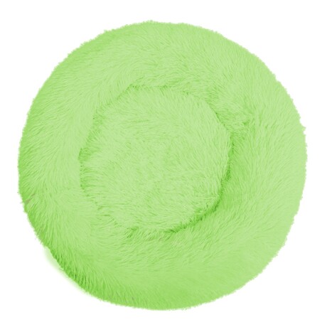 Cama Cucha Puff Redondo 50cm de Felpa p/ Mascotas Perro Gato Verde Claro