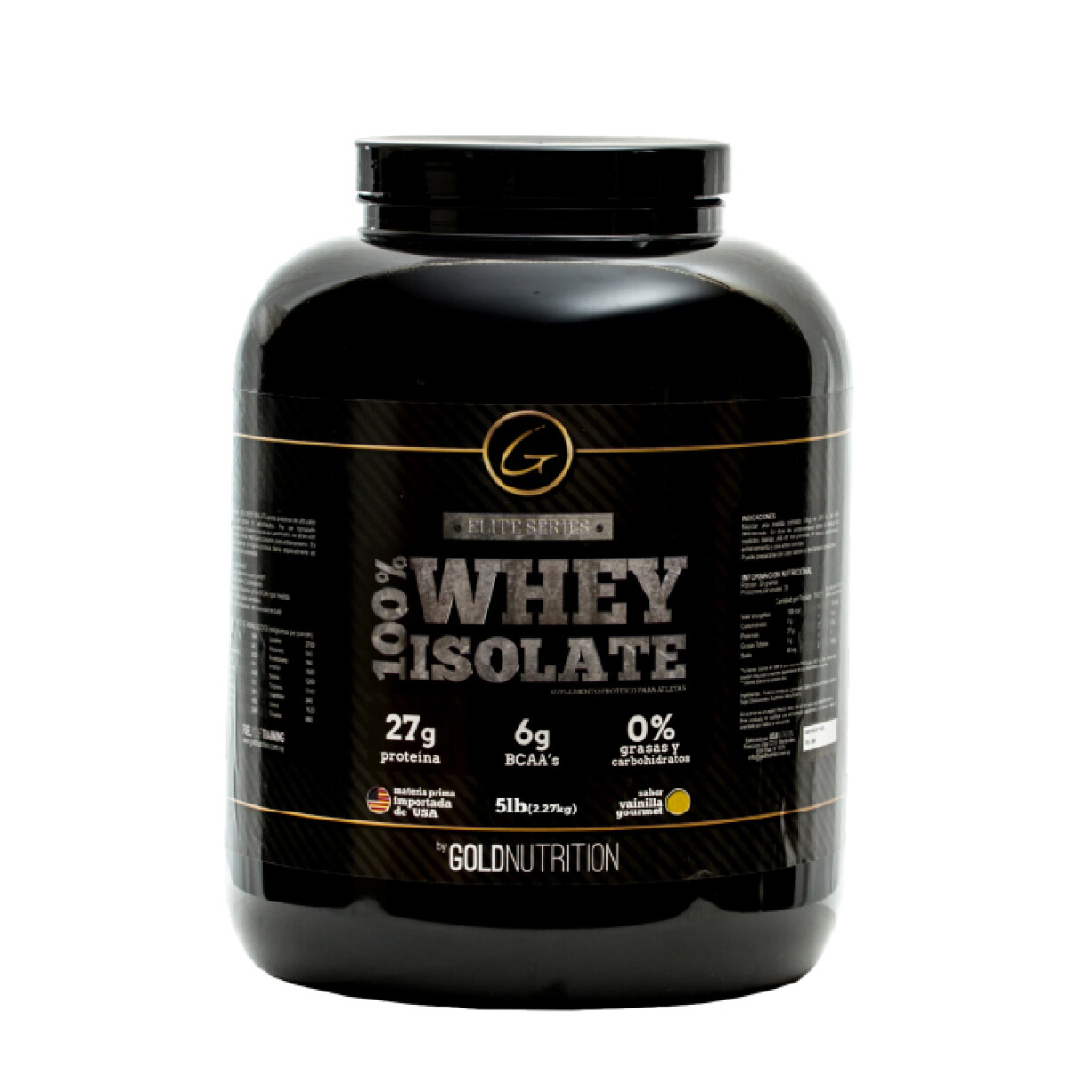 Whey Isolate 5lb Gold Nutrition - Vainilla 