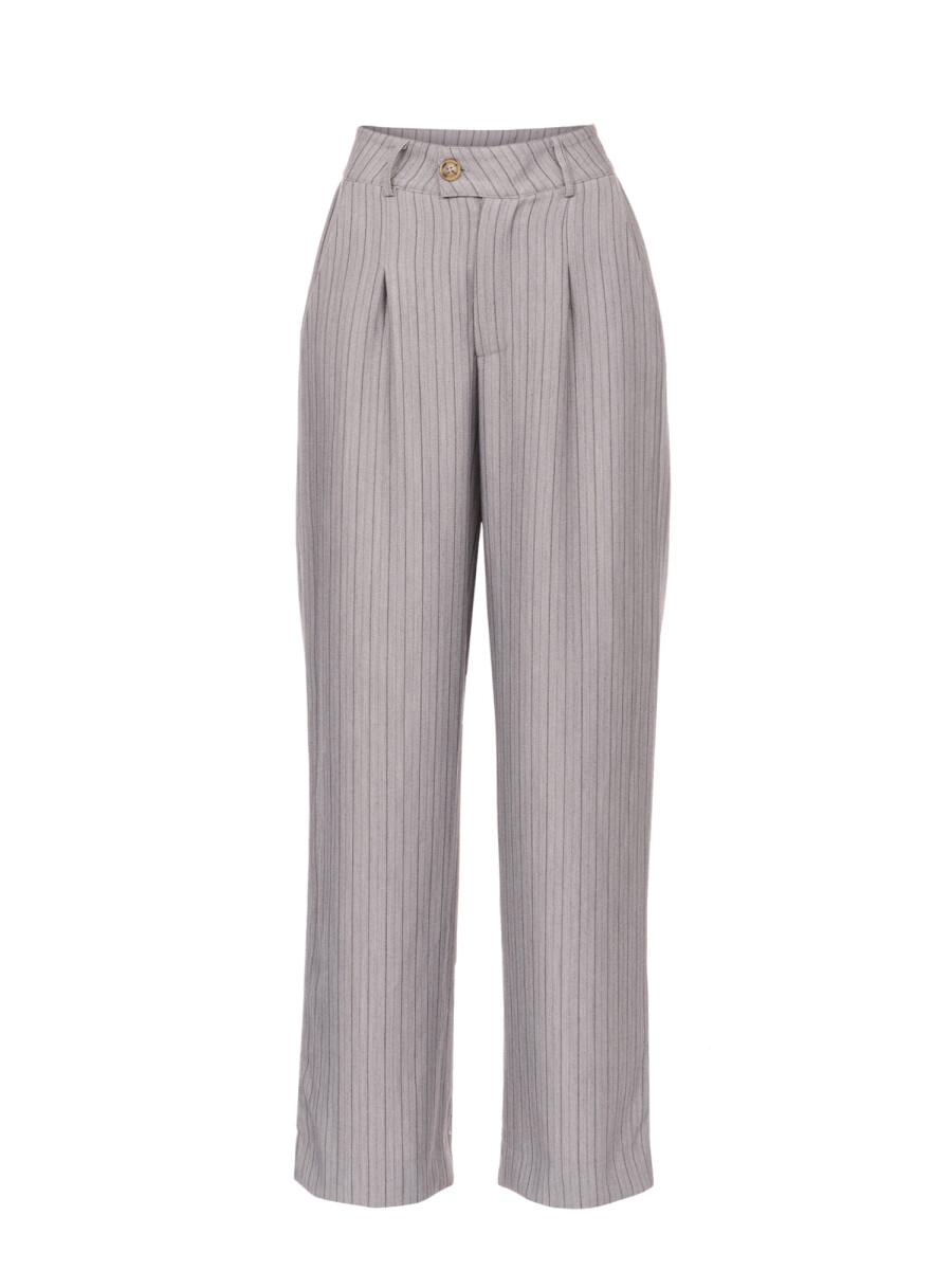 Pantalon rayado - gris 