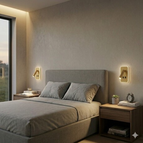 Portátil led de pared con SPOT móvil, DOBLE LUZ DORADA