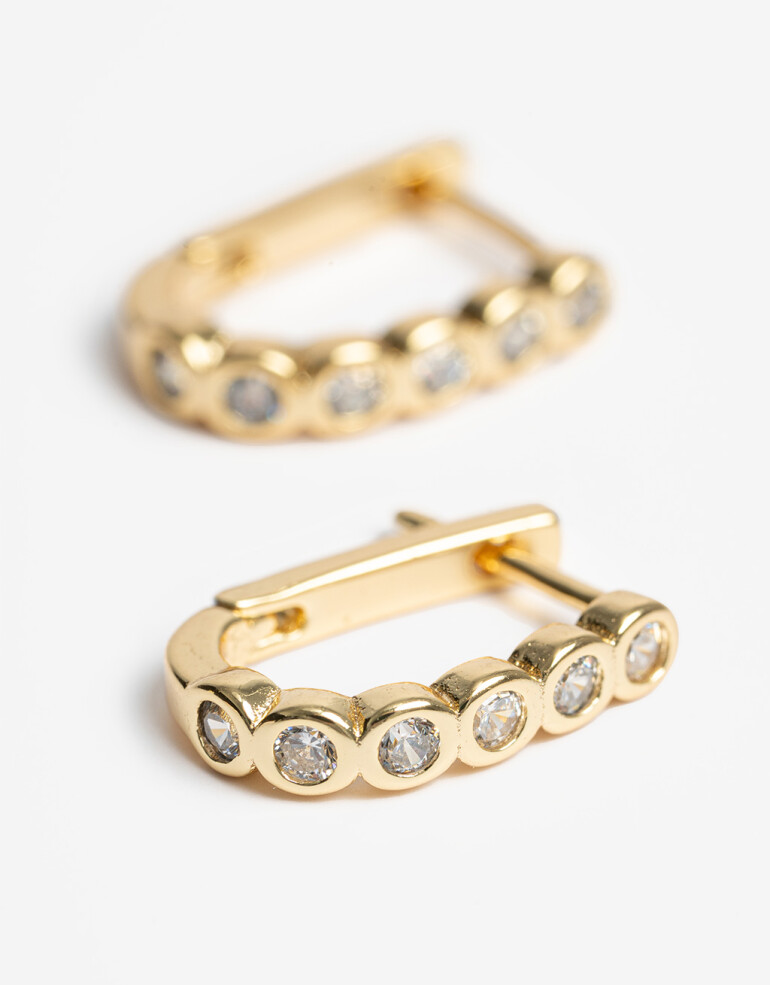 Aros Argollas Cubic zirconia Argollas Con Cubic Zirconia - Dorado