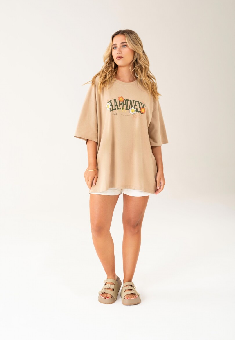 Remera Happiness Beige