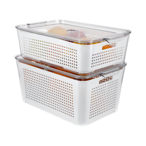 Contenedores Recipiente Set X2 Con Tapa Organizador Heladera Apilables Con Escurridor Drenaje Almacenamiento Imback Contenedores Recipiente Set X2 Con Tapa Organizador Heladera Apilables Con Escurridor Drenaje Almacenamiento Imback