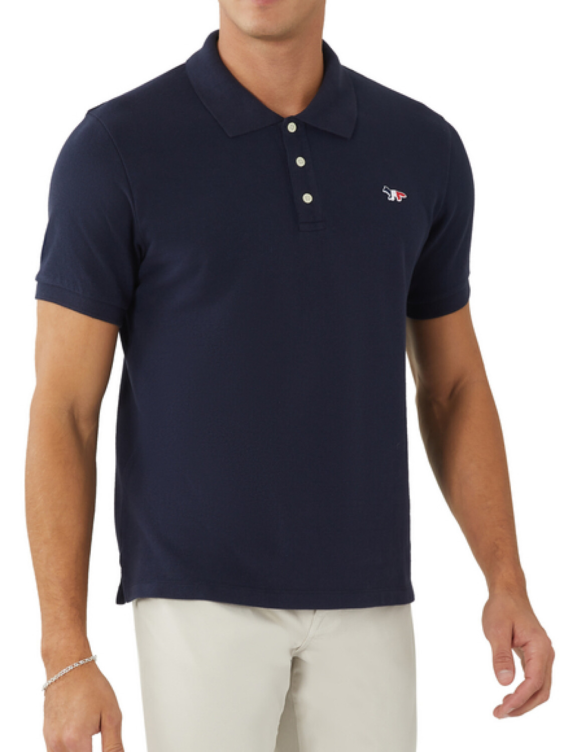 Remera estilo polo de algodón Azul