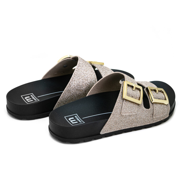 Sandalias Moleca Zuecos de Mujer - 5436.401-13251 Dorado-negro