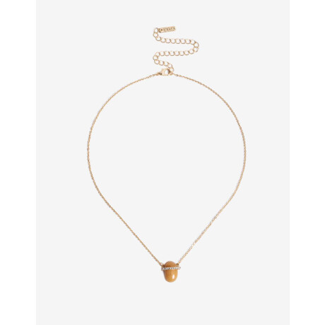 Cadena Con Piedra Citrino Dorado