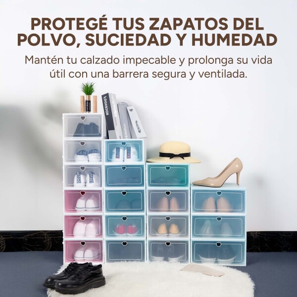 Caja Organizadora Zapatos Zapatera X6 Unidades Caja Apilable Color Variante Corazonblanco