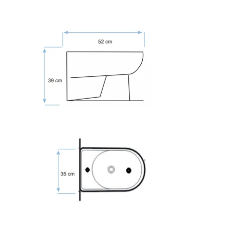 Bidet Con Transferencia Blanco Brillo 1 Agujero Blanco Brillo Aqualia Linea Baker 000