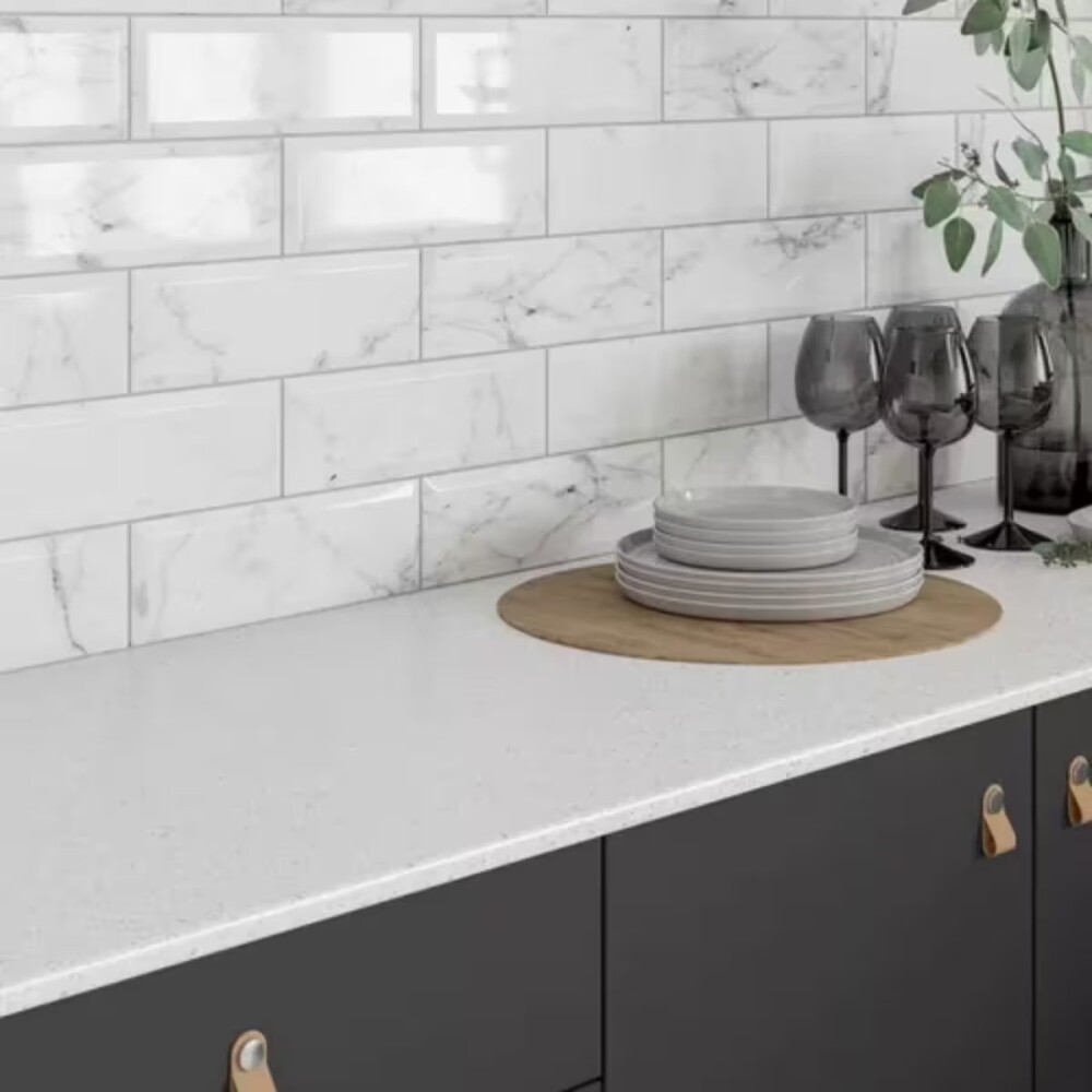 Cerámica para pared Metro Calacata 31x54 cm Brillante Cerámica Para Pared Metro Calacata 31x54 Cm Brillante