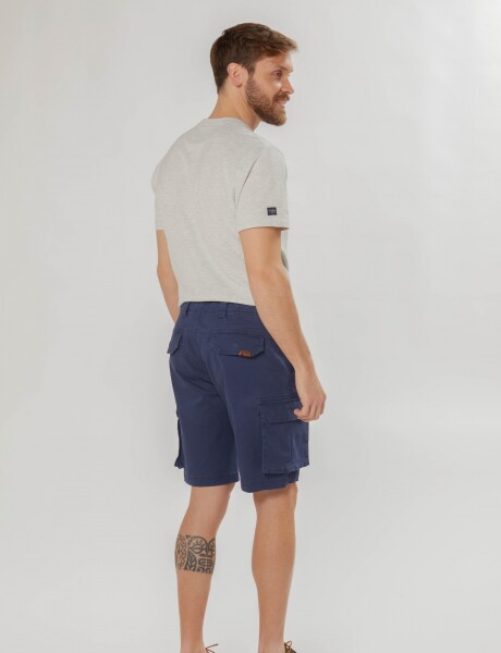 BERMUDA CARGO CON SPANDEX Azul