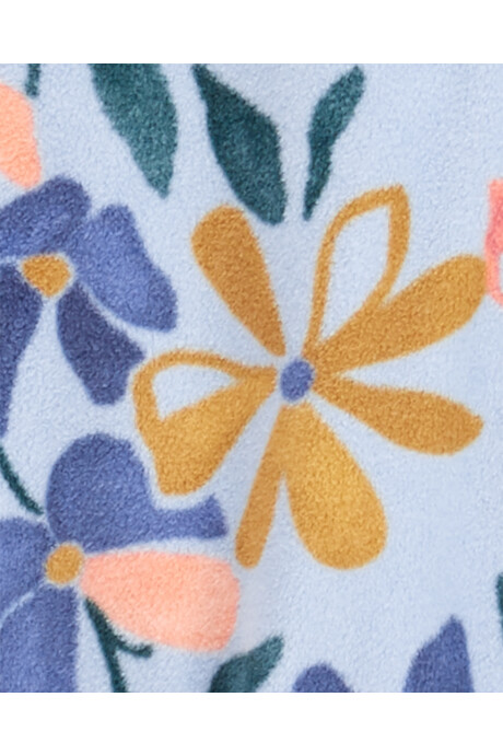 Pijama una pieza de micropolar con pie, diseño floral Sin color