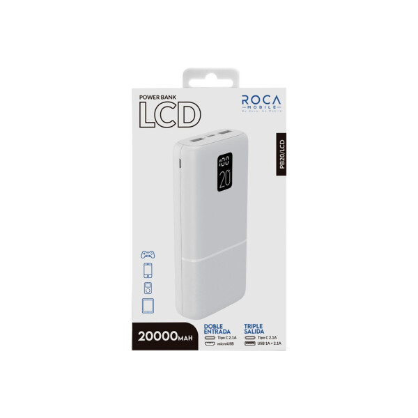Power bank LCD 20.000 mAh color blanco Power Bank Lcd 20.000 Mah Color Blanco