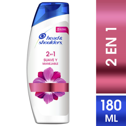 Head & Shoulders Shampoo 180 ml 2 en 1 Suave y Manejable