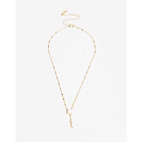 Collar Luna Con Cubic Zirconia Dorado