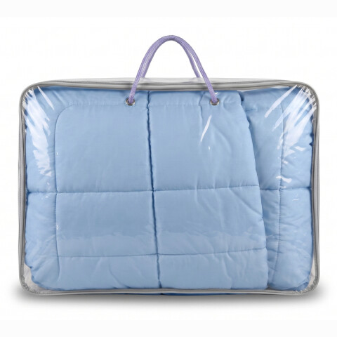 Acolchado 1 Plaza Doble Faz Microfibra Térmico 150 x 230cm - Azul Acolchado 1 Plaza Doble Faz Microfibra Térmico 150 x 230cm - Azul