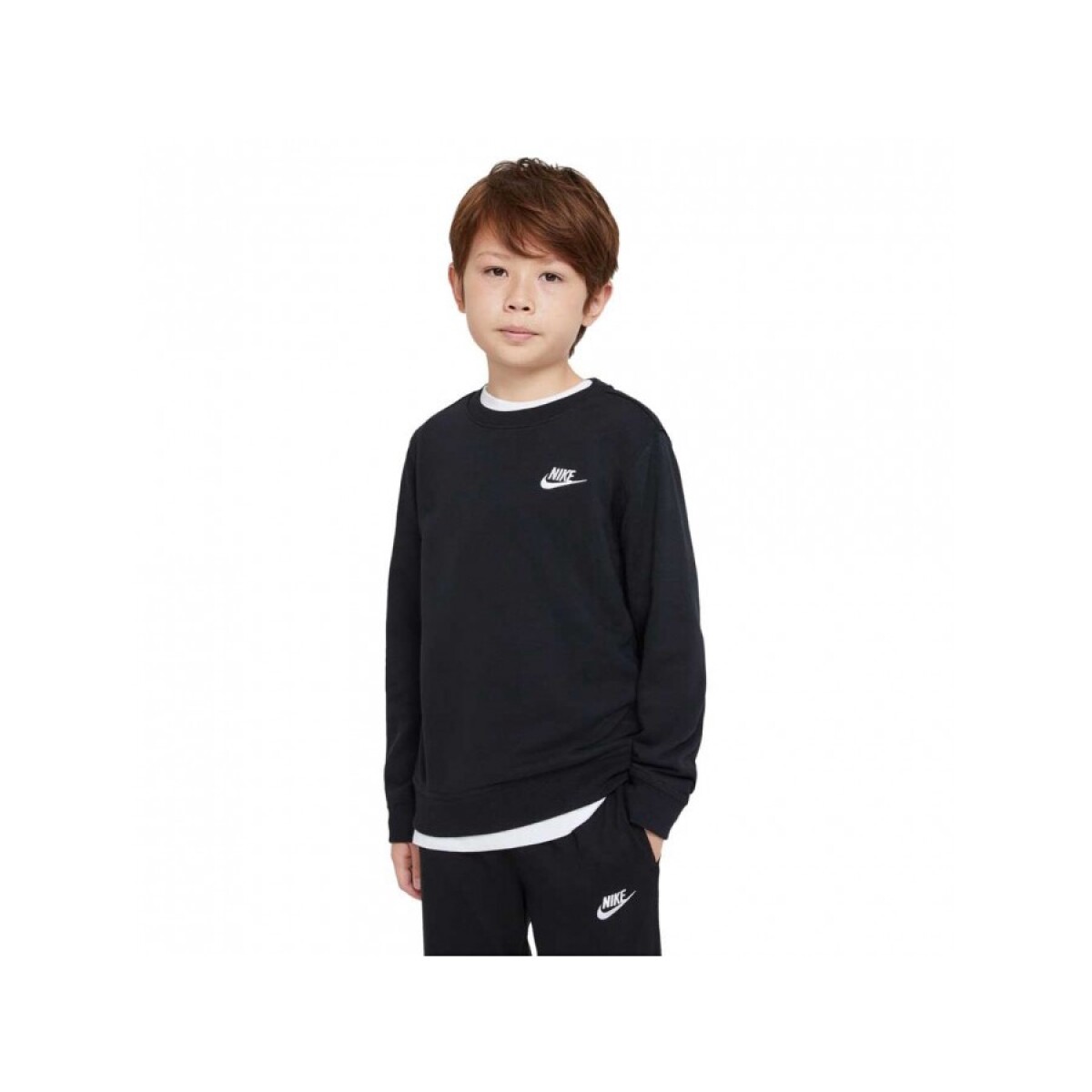 Buzo Nike Niño Club Ft Crew Lbr Black - S/C 