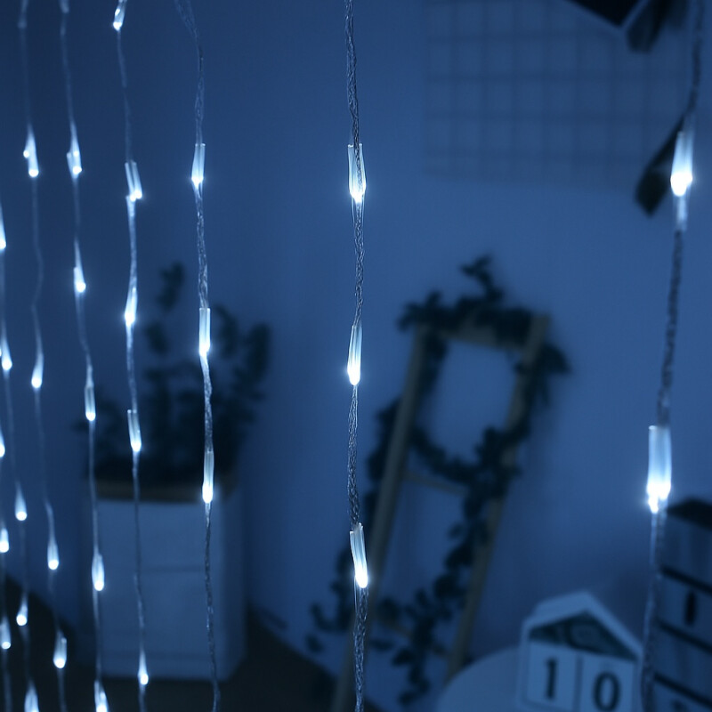 Cortina Led 200 Luces 2x2 Metros 220v Navidad Bodas Blanco