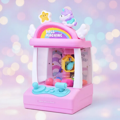 Máquina Atrapa Premios Infantil Con Luces Sonidos Unicornio Rosa