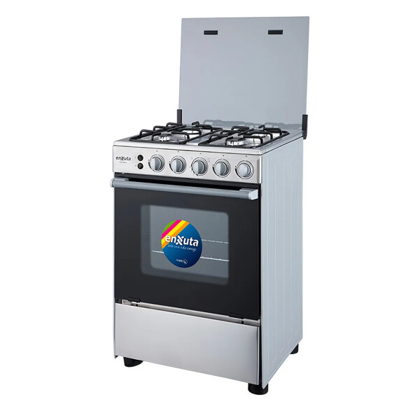 Cocina A Gas Enxuta 4 Hornallas Con Grill Cenx9604i GRIS