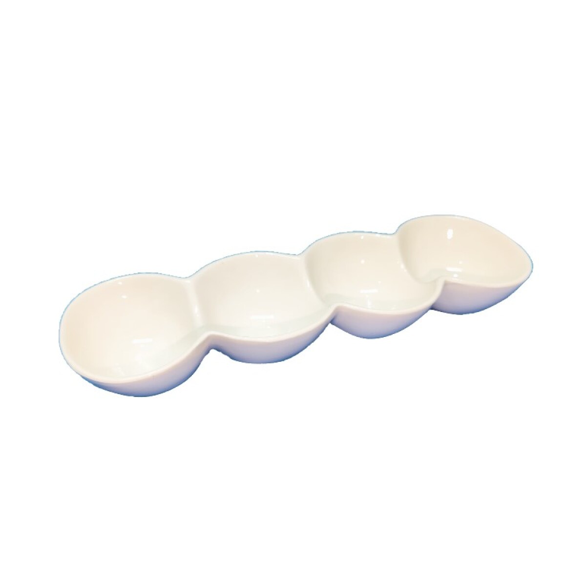 OUTLET Salsera copetinero x4 cerámica blanca 22*8*4.5 cm - Outlet Salsera Copetinero X4 Cerámica Blanca 22*8*4.5 Cm 