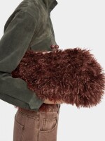 Bolso De Mano Efecto Pelo burdeos
