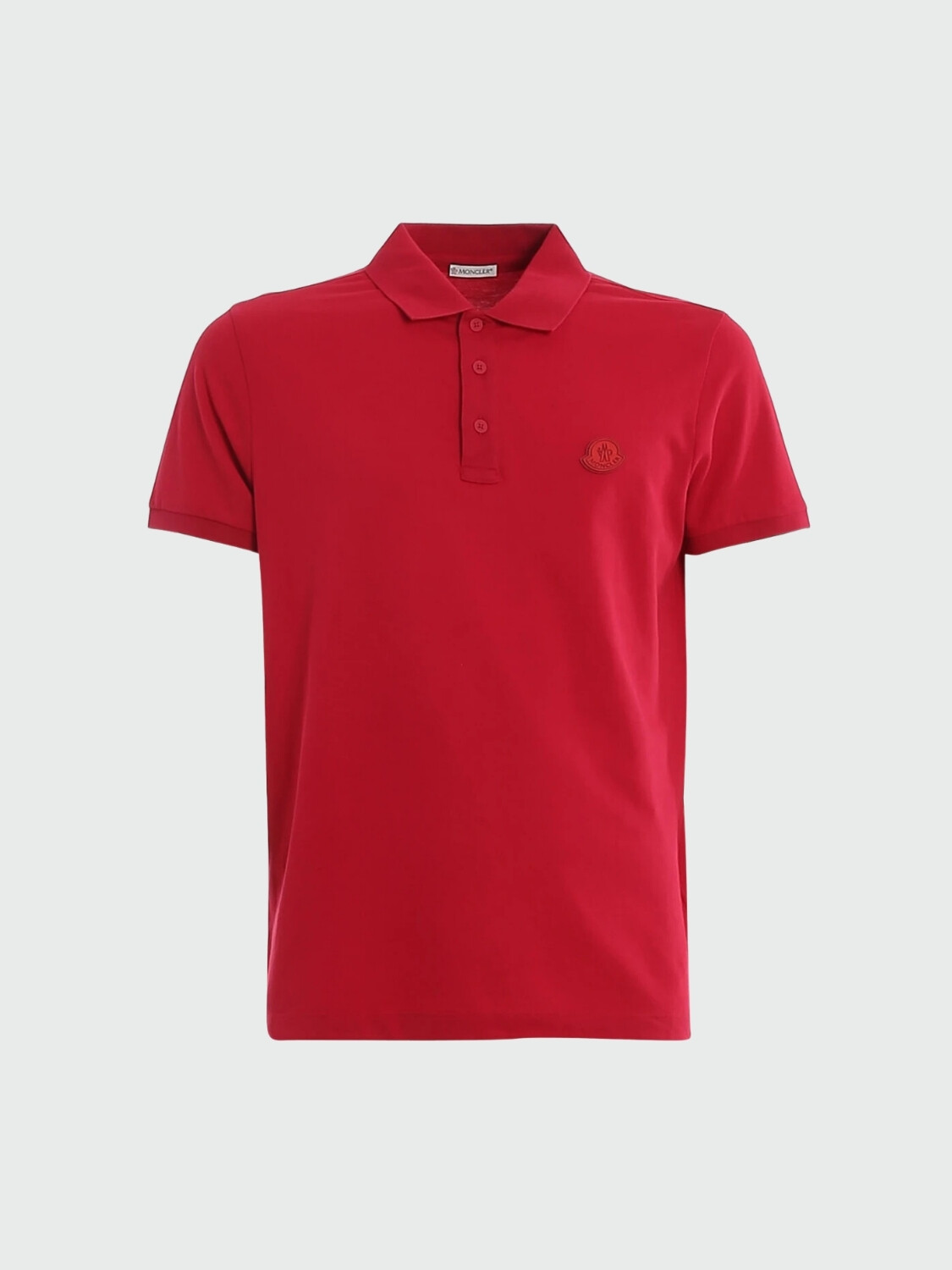 Moncler -Remera polo de algodón manga corta Rojo