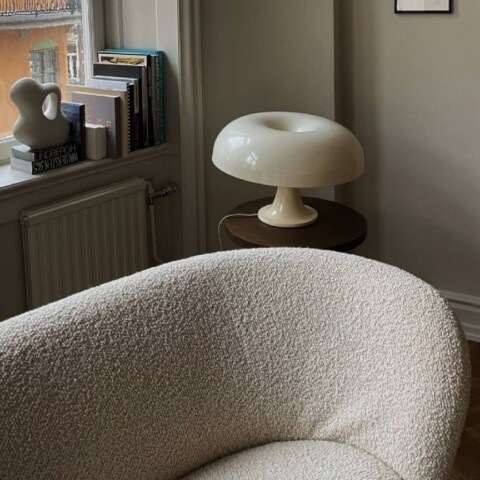 Lampara Retro Mushroom con USB Blanco