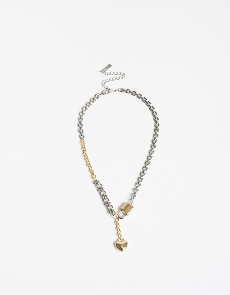 Collares Cortos Metal Collar Corto Biplating Multicharm - Dorado