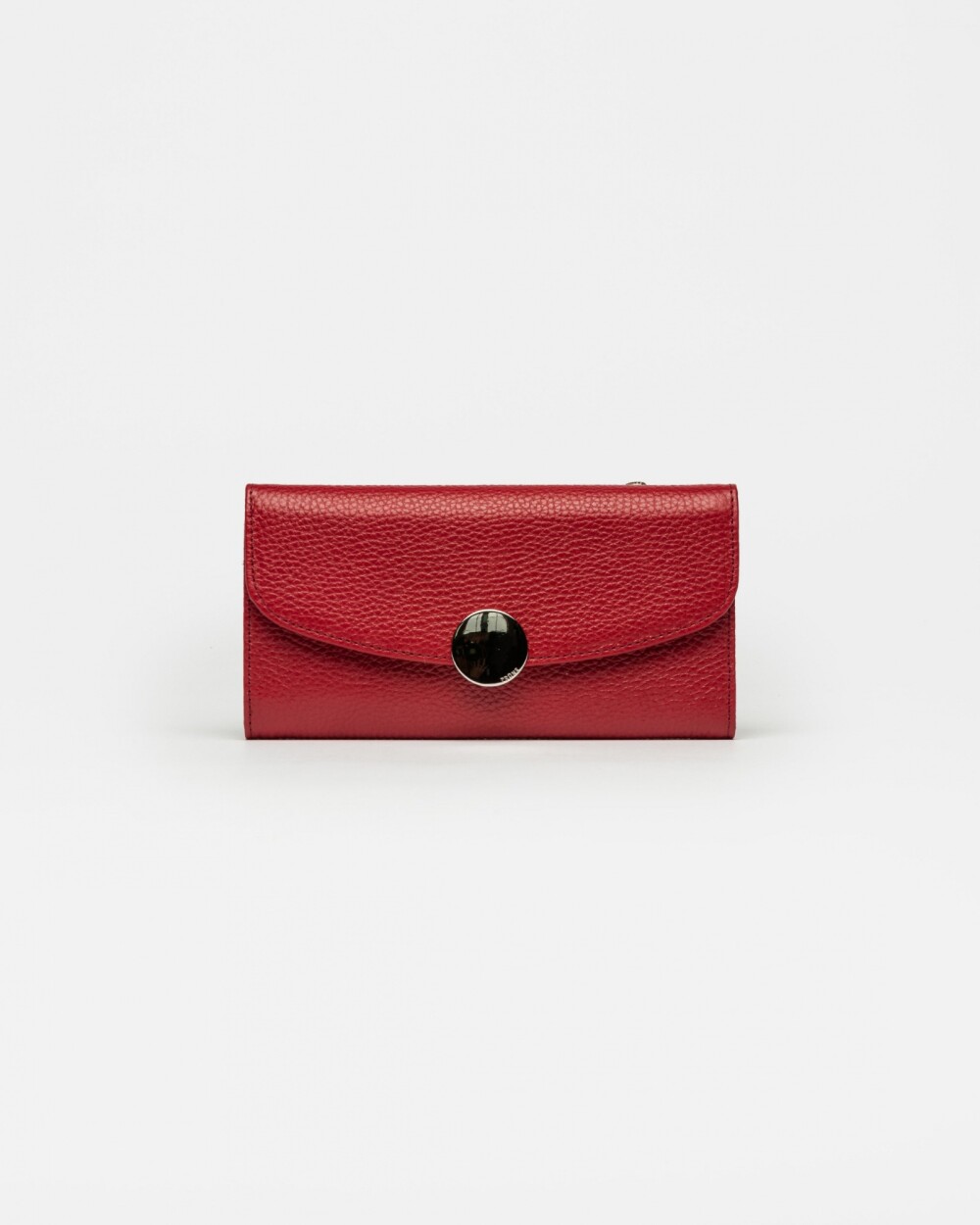 Billetera The Circle en cuero graneado Rojo