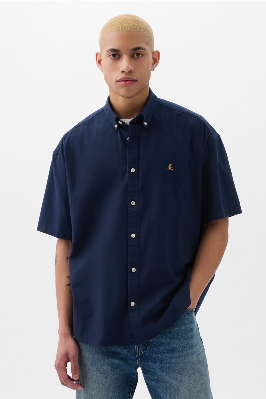 Camisa Manga Corta Oso Brannan Hombre Tapestry Navy