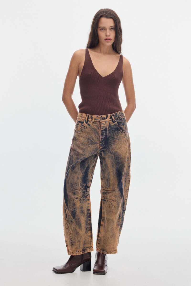 Jean Barrel Washed Peach