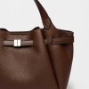 Cartera de mano Marble en efecto cuero graneado Marron