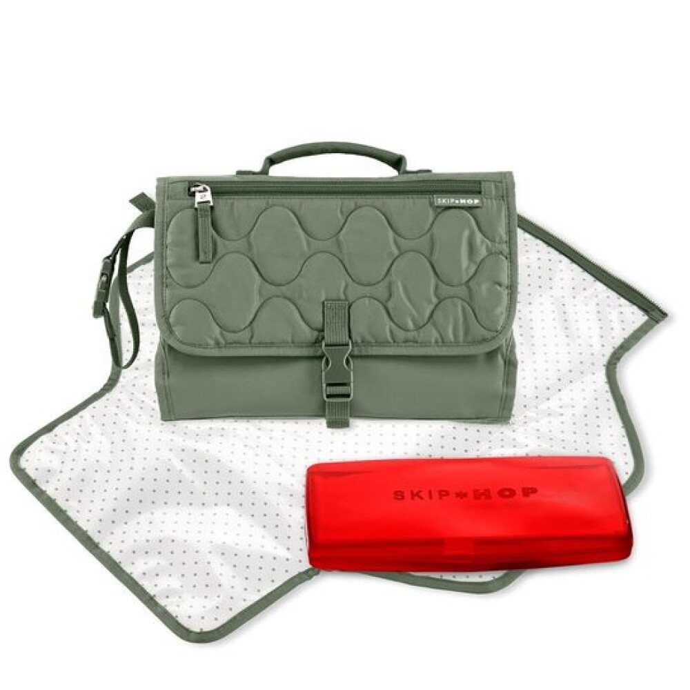 Cambiador portatil XL skip hop verde capitoneado