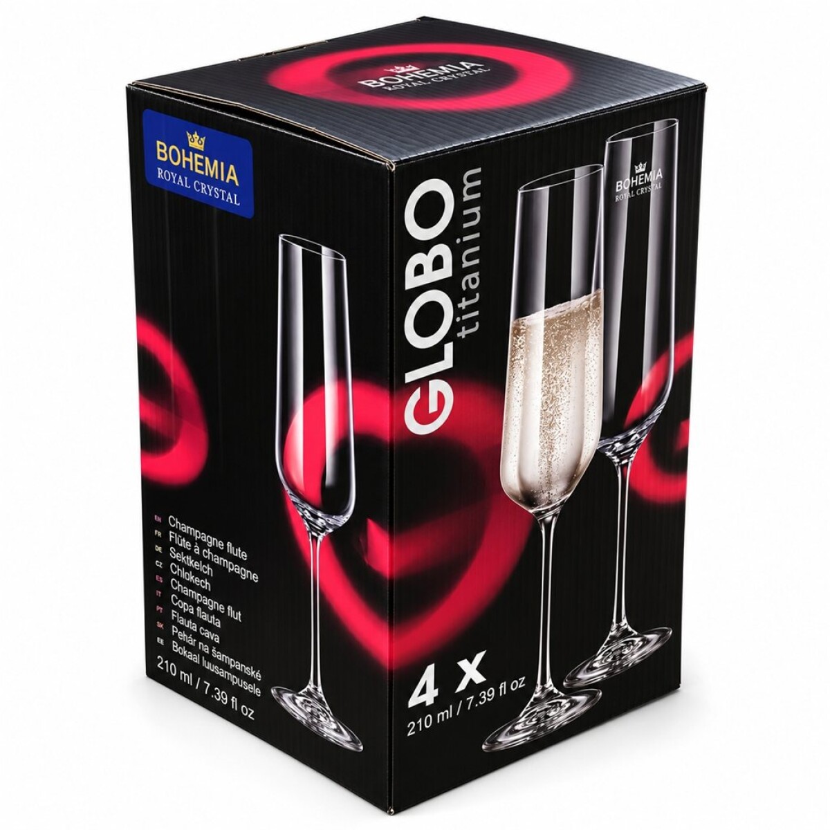 SET 4 COPAS FLAUTA 210ML GLOBO BOHEMIA 