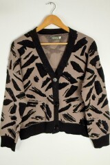 CARDIGAN C/VISCOSA KNOT HABANO/NEGRO
